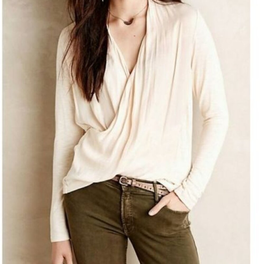 Anthropologie Dolan Crossroads Faux Wrap Blouse - Picture 7 of 7